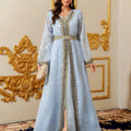 Muslim Abayas Moroccan Floral Maxi Kaftan Dress for Women | SAMAG