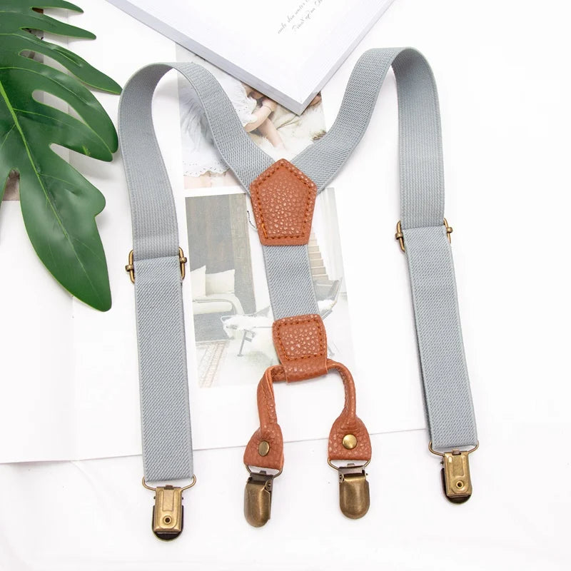 Elastic for Kids Suspenders Y - back 4 Clips Adjustable Trouser Braces Belt for Children Party Fashion - Visuel 9 | SAMAG