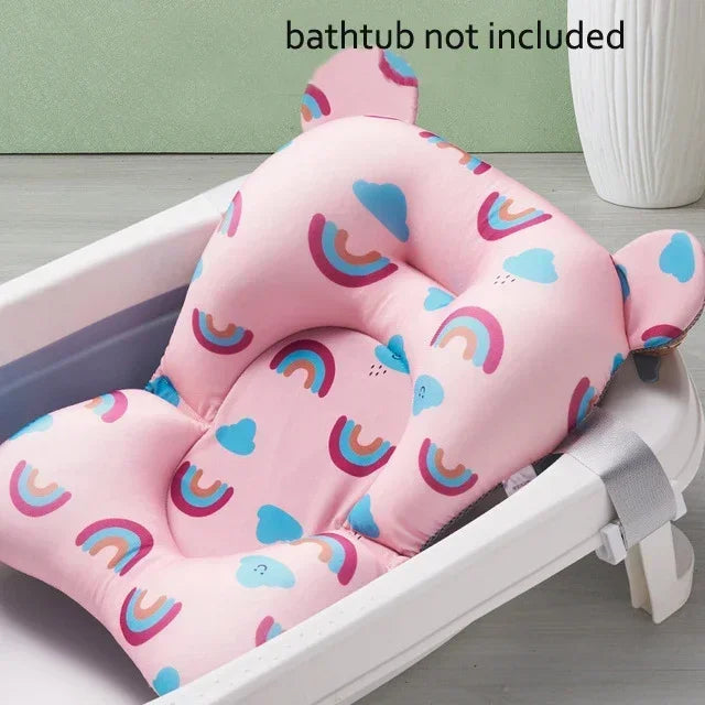 Infant Daily Bath Accessory Non Slip Bathtub Mat Soft Animal Pillow Safety Support Cushion For Newborn Shower And Body Washing