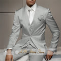 Men's Wedding Party Suits 3 Piece White Satin Mikado Jacket Vest Pants Set for Summer Banquet Party Father Gift Tailored Fit