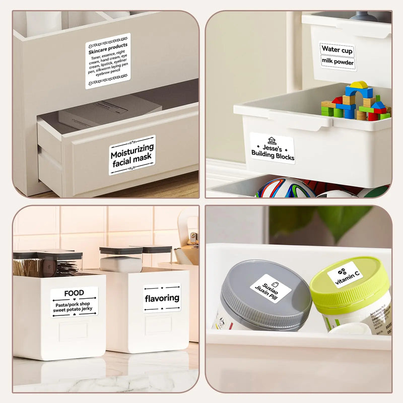 5 Rolls 30-50mm Thermal Label Paper Rolls White Color Waterproof for Niimbot B1 B21 B203 B3S Label Printer Barcode Name Printing