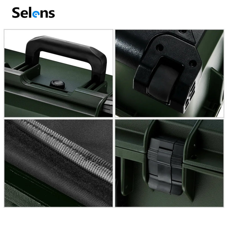 Selens Photography Toolbox Trolley Hard Case Professional Safety Protective Waterproof Shockproof Suitcase Safety Storage Box