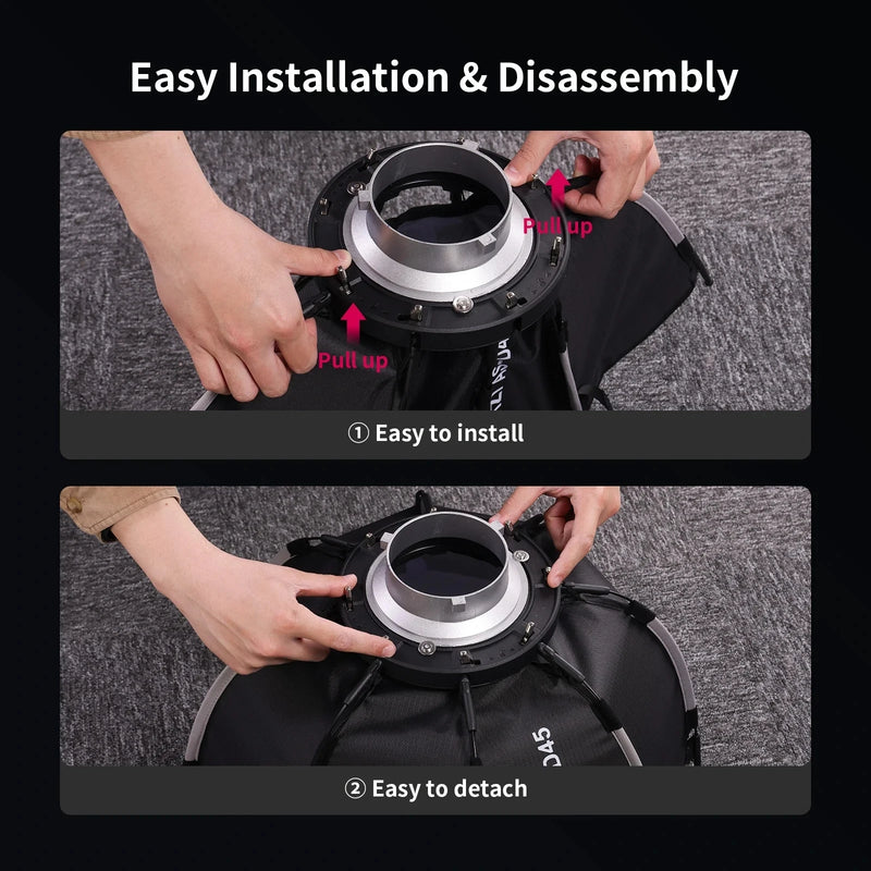 Ulanzi AS-045 45cm Quick Release Deep Octagonal Honeycomb Grid Softbox Bowens Mount for Bowens COB Light Photo Studio Flash Lamp