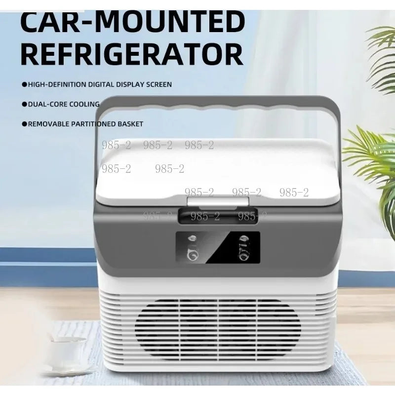 15L-B Portable Car Refrigerator, 12V 24V Digital Display Mini Fridge Freezer for Vehicle