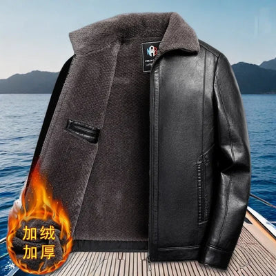 Leather Coat Men Clothing Fur Jacket Bomber Fashion | SAMAG