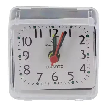 Small Battery Operated Quartz Alarm Clock with Beeping Sound for Bedside Use Featuring Clear Numbers and Reliable Performance