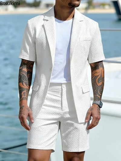 Men's Light Business Short Sleeved Suit Summer British | SAMAG