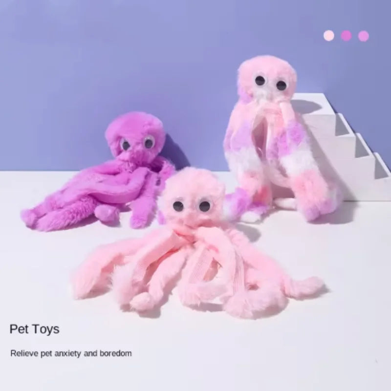 Interactive Octopus Plush Cat Toy Bite Resistant Cute Pet Supplies for Kittens And Cats Playful Chew Toy
