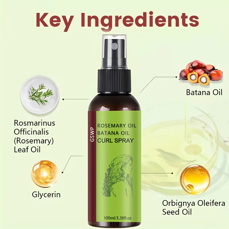 GSWP Rosemary Baltana Oil Curling Spray Deeply Moisturizes, Creating Voluminous Curls and Maintaining Their Elasticity.100ml