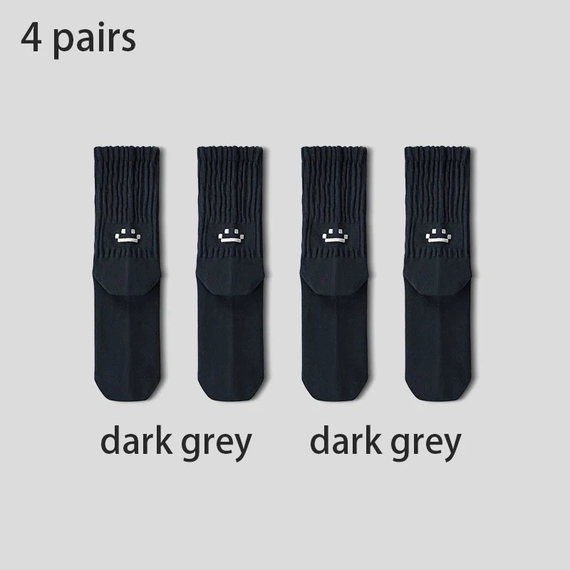 4 Pairs Men's Cotton Work Socks Long Running Breathable | SAMAG
