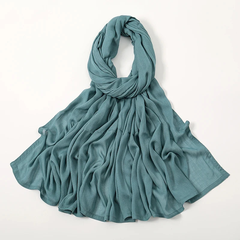 2024 Muslim Modal Rayon Cotton Hijab Shawls For Women Plain Scarf Big Size Headscarf Islamic Turban Headband 190*85cm