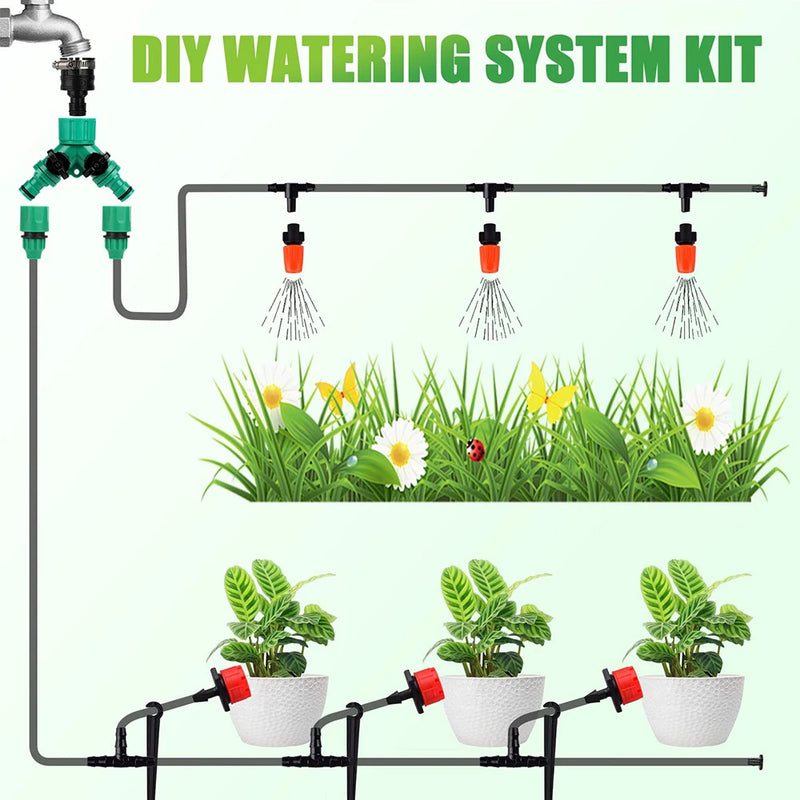 148pcs/set Automatic Watering Drip Irrigation Sprinkler Kit For Garden And Yard Cooling, Dust Removal And Irrigation System
