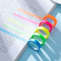 5Rolls Transparent Fluorescent Index Tabs Flags 5 Colors Book Annotation Sticky Note Highlighter Tape School Office Supplies