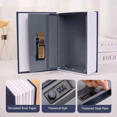 Decorative Book Metal Money Box Hollow Combination Lock Piggy Bank with Simulation Secret Safe Home Security | SAMAG