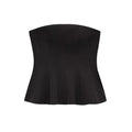 Women Sexy Fashion Strapless Peplum Bustier Tops Straight Neck Side Zipper Female Camis Mujer
