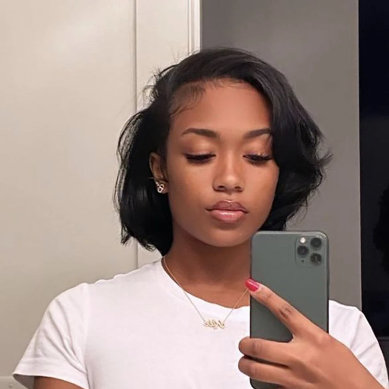 Brazilian Human Hair Wigs Short Curly Pixie Cut Wig for Black Women Machine Made Cap Pre Plucked Layered Curly Wig Ready to Wear