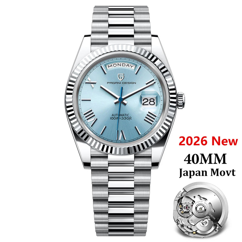 PAGANI DESIGN Men's Watches DD40 Gold White Luxury Automatic Watch Japan Movt Date Week Mechanical For - Visuel 12 | SAMAG