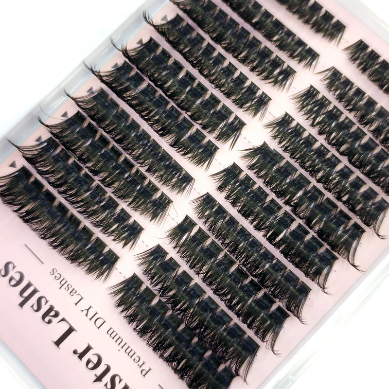 3 Styles Individual Lashes 15rows 390PCS Bottom Lashes Extension Lower Eyelash Clusters  DIY Wispy Natural Look Clear Band