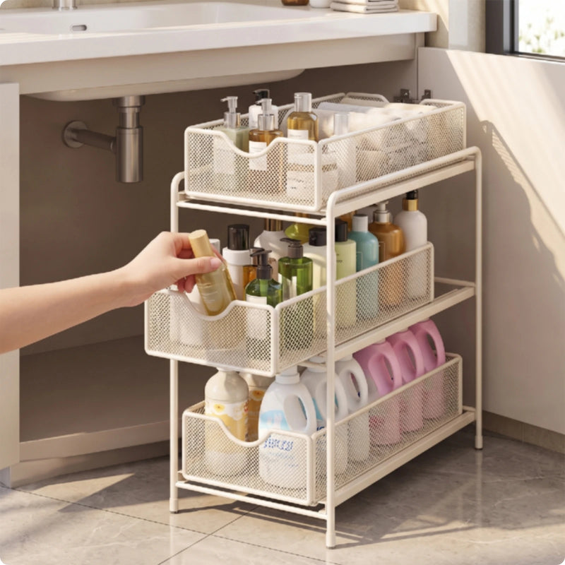 Under - Sink Storage Rack Space - Saving - Organizer with Pull - out Baskets Heavy Duty for Bathroom - View 12 | SAMAG