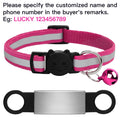 Customized Pet Collar Reflective Cat Collars Free Engraved Puppy Kitten Pet ID Nameplate Necklace With Bell Anti-lost For Cats