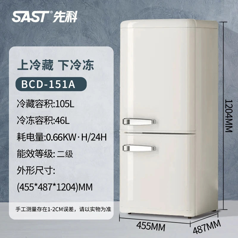 ZMLrefrigerator household mini small refrigerator double door office energy saving power saving bass