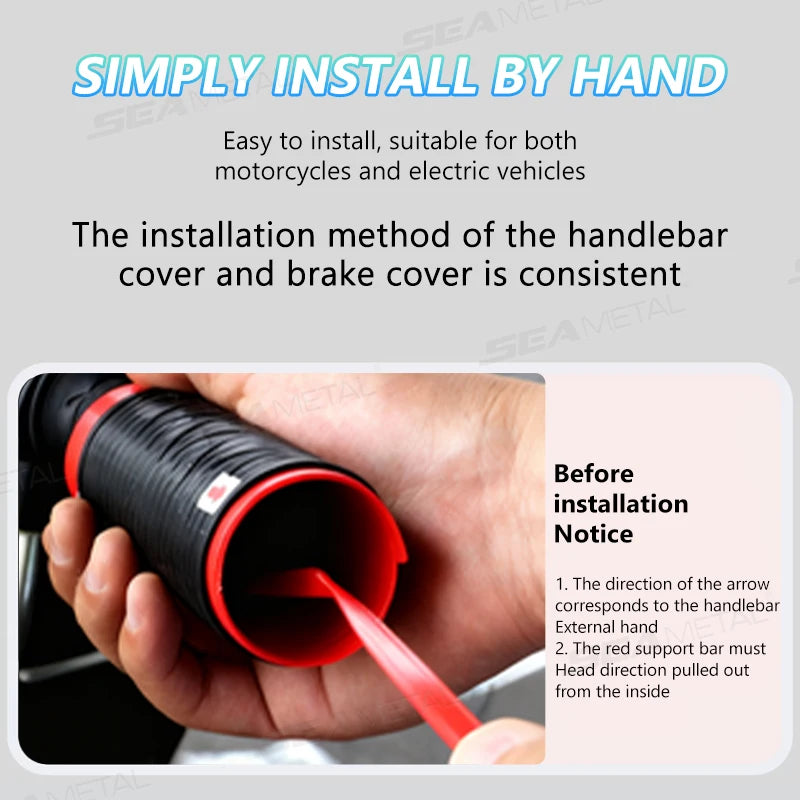 SEAMETAL Motorcycle Handlebar Cover Brake Covers Self Shrinking Non-Slip Silicone Motorcycles Grip Covers Sleeve Cover Protector