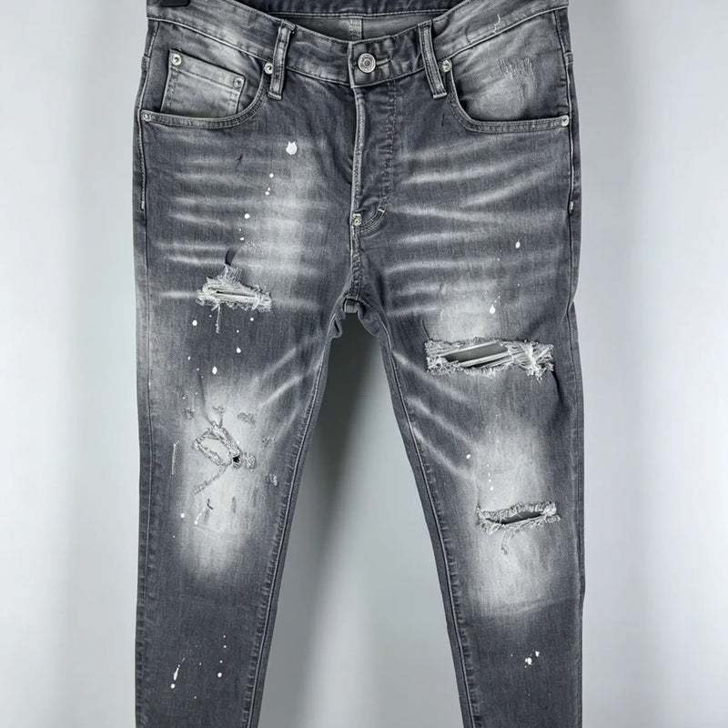 6060 Four Seasons New Men's Washed Ripped Patch Old | SAMAG