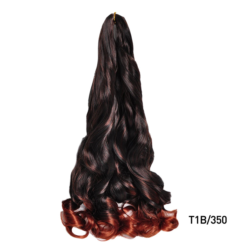 Loose Wave Braiding Hair Extensions 24" Synthetic Spiral Curls Braids Hair Pre Stretched Bouncy Braid French Curls Braiding Hair