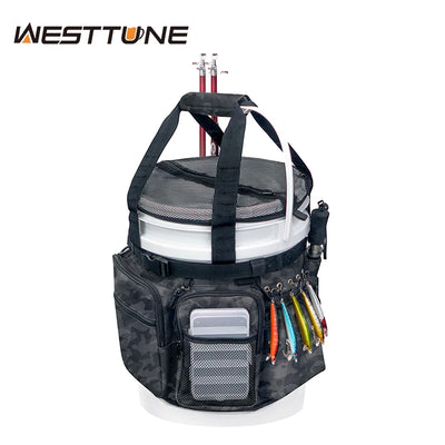 WESTTUNE Fishing Bucket Organizer with Cover Ice Tackle | SAMAG