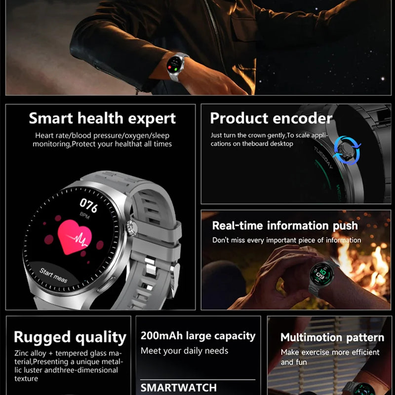 G.L Wear 2025 New Men's Smart Watch HD Display Health Tracking Bluetooth Calling Voice Assistant Sports Smartwatch