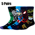 5 Pairs Marvel Socks Funny Men Anime Spider Man Iron | SAMAG