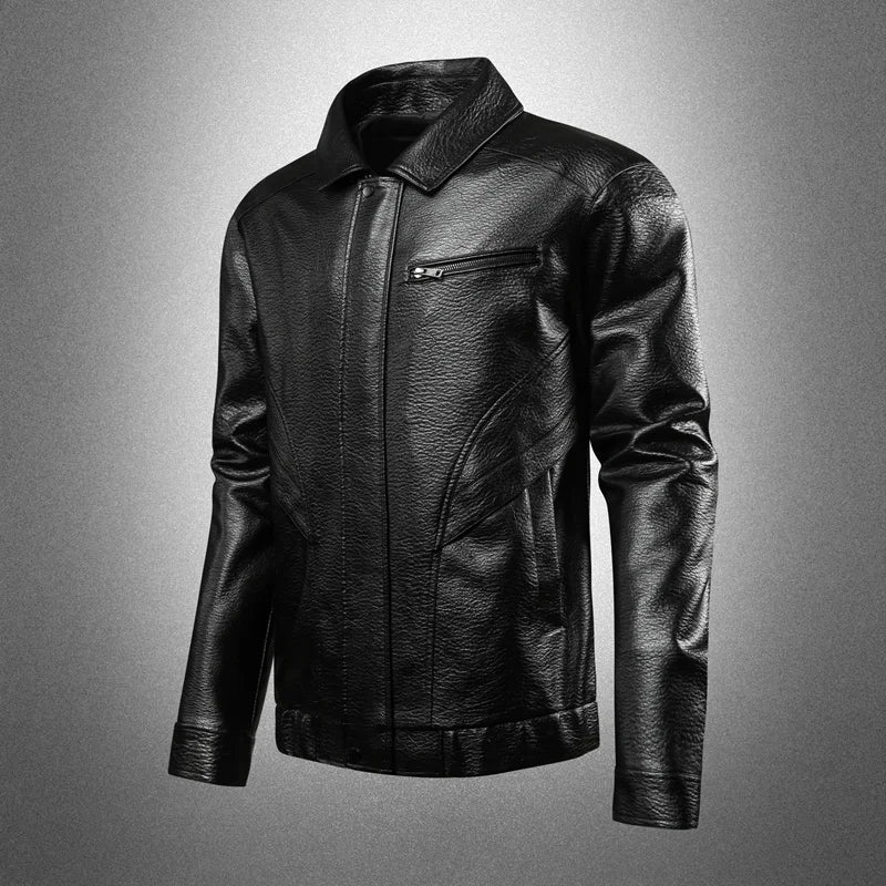2026 New Style Leather Jacket for Men - Spring Men's Slim Lapel Coat Men's Shirt Windproof and Casual Leather Jacket Large size