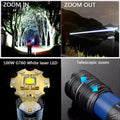 99000000LM Super Bright LED Flashlight 100W GT60 Long Range Powerful Torch Type-c Rechargeable Outdoor Flashlight Power Display