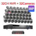 Techage 36CH 5MP 8MP POE PTZ Camera System Smart Ai Human Detected Two-way Audio Color Night 4K H.26S Security Surveillance Kit