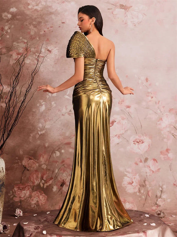 Lucyinlove Luxury Slanted Shoulder Fishbone Evening | SAMAG