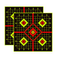 25Pcs 10in Square Shooting Practice Splatter Target Stickers Shooting Target Training Supplies Stickers Fluorescent Color Labels (Can Be Used for Shooting Practice)