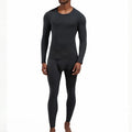 2 Pieces/Set Long Johns Thermal Underwear Men Solid Color Dralon Velvet Fabric Warm Pants Front Open Winter/Autumn Warm Suit