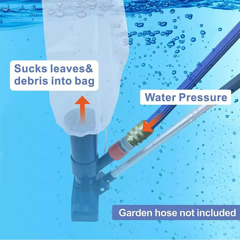 Pool Underwater Jet Vacuum Cleaner with Brush Pool Spa Hot Spring Cleaning Accessory