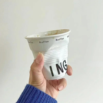 6.7oz Korean Style Cups and Mugs Coffee White Ceramic | SAMAG
