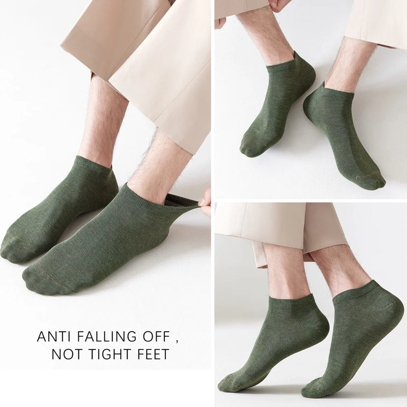 5 Pairs Spring Summer Thin Men's Bamboo Fiber Socks Short | SAMAG