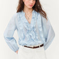 FSLE Summer New Women's French Style V - Neck Ruffle Blouse - View 6 | SAMAG