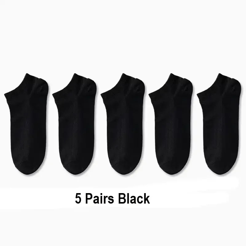 5/10 /20/30 Pairs Unisex Casual Plain Color Boat Socks | SAMAG