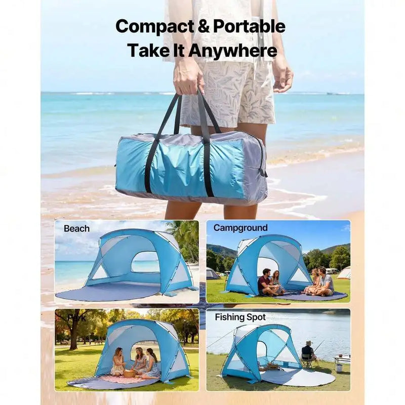 Beach Tent Sun Shelter For 6 Person, UPF 50+ Protection | SAMAG