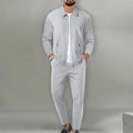 Men's tracksuit zipper cardigan running suit Jacket Pants 2 Piece Set Sports Autumn Sportswear - View 4 | SAMAG