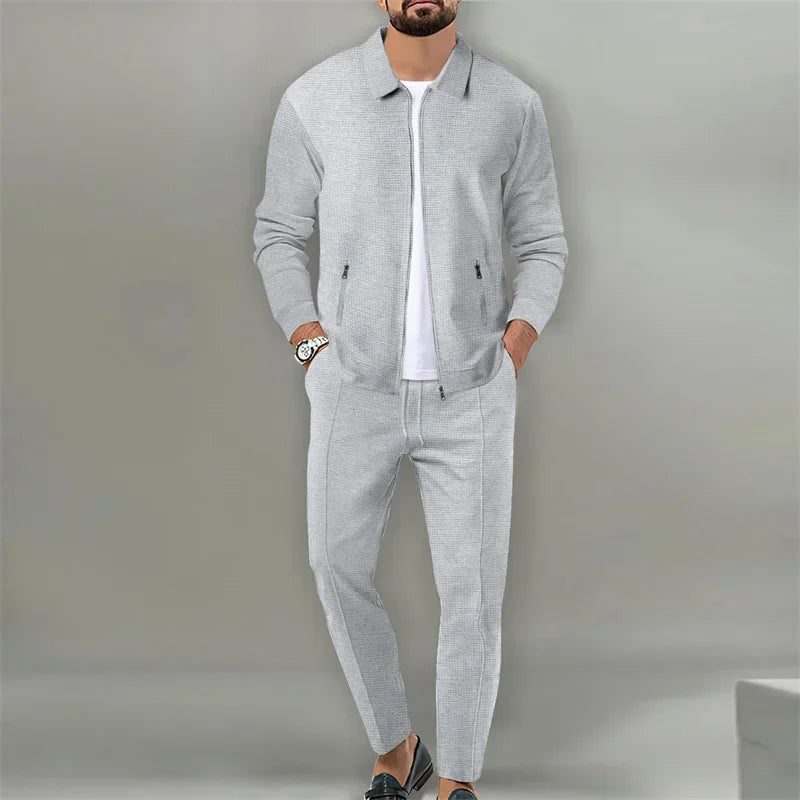 Men's tracksuit zipper cardigan running suit Jacket Pants 2 Piece Set Sports Autumn Sportswear - View 4 | SAMAG