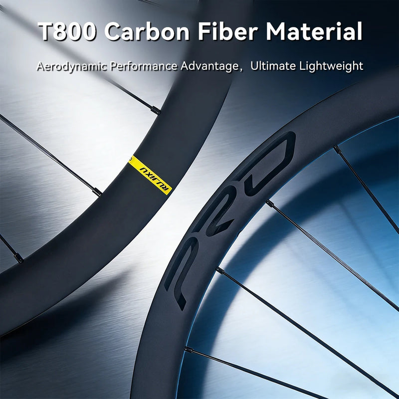 700C Road Disc Carbon Wheelset 32 37 46 50 60 75mm Tubeless Compatible Wheels Center Lock Or 6-blot Lock 6 Pawls 36T Ratchet