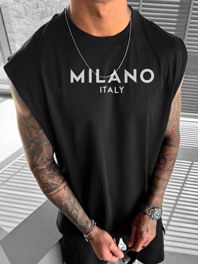 Men's Vest Short-Sleeved T-Shirt - Modern White Milano | SAMAG