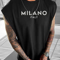 Men's Vest Short-Sleeved T-Shirt - Modern T-Shirt White Milano Italy Print Casual Wear