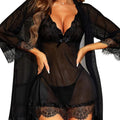 Women Sexy Lace Pajama Set Nightgown And Robe with Thong | SAMAG