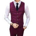 Fashion Men Vests Waistcoat Solid Color V Neck Sleeveless Buttons Blazer Plus Size Formal Business Jacket Vests Chaleco Hombre
